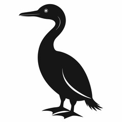 Modern Cormorant Silhouette Graphic