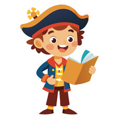 Pirate boy with map