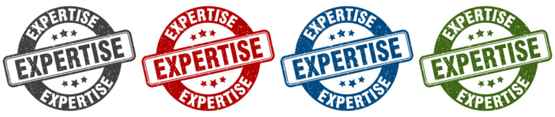 expertise stamp. expertise round stamp set isolated on white background
