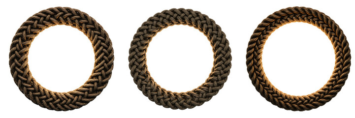 Braided Rope Ring Loop On Isolated Transparent Background

