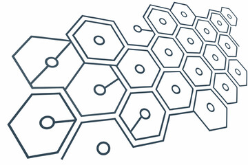 Abstract hexagon network grid pattern background