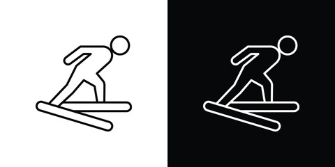 Obraz premium Skiing icon. Graphic Design vector icon. Ui Ux Icons