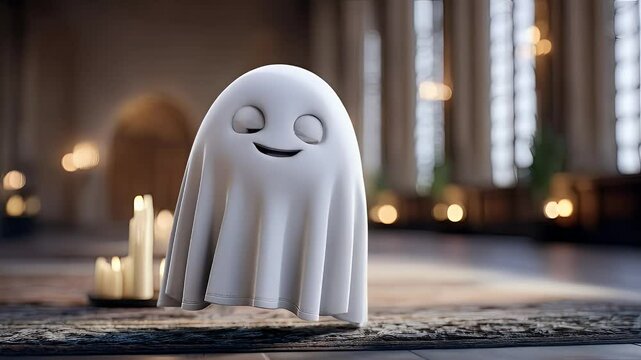 Happy ghost in historical interior