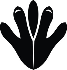 Black Silhouette of a Paw Print on a White Background