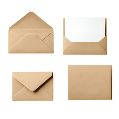 Kraft Envelopes Mockup Different Views Blank Paper Stationary Design Template,