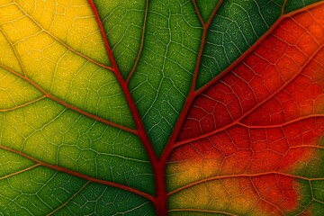 Botanical Tapestry: Chromatic Gradients in Leaf Veins