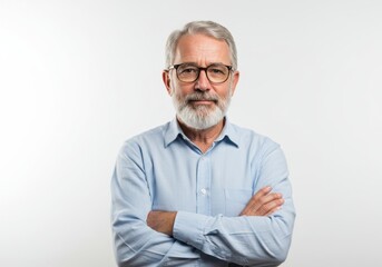 Portrait of a confident senior man isolated on white background