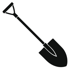 Stylized Black Shovel Vector Icon