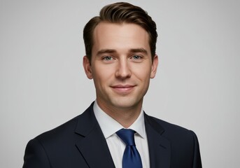 Portrait of a smiling young businessman in a suit
