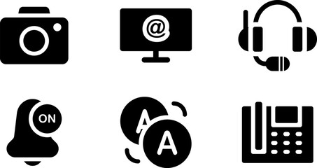 Modern Rounded Filled Communication Icon Set