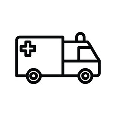 Ambulance line icon , vector, pixel perfect, illustrator file 
