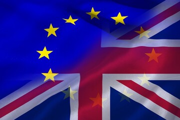 EU flag and Great britain flag