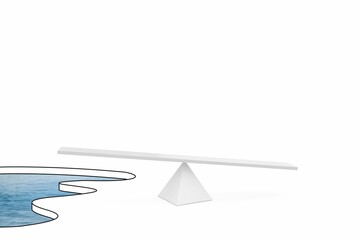 Scales over pool of water