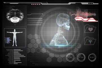 Medical biology interface in black