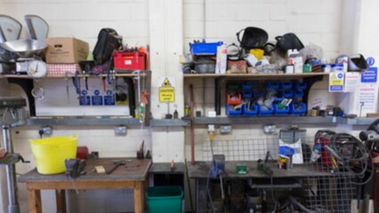 Equipment in shelf at factory