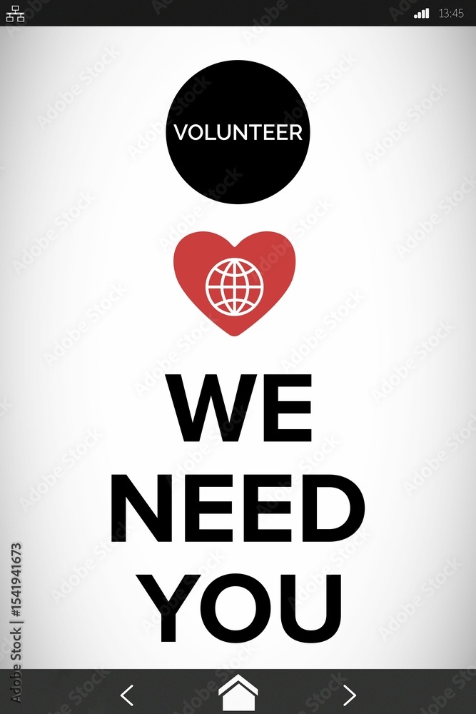 Poster vector image of we need you text with icons