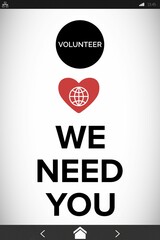 Vector image of We Need You text with icons