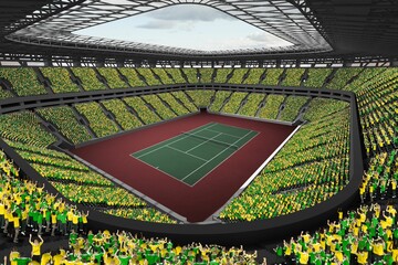 Tennis field on a stadium