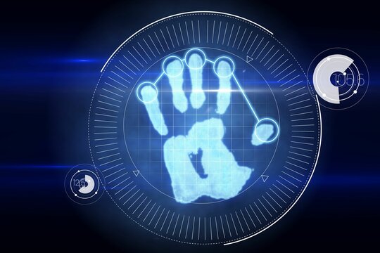 Naklejki Digital security hand scan