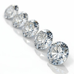 Sparkling diamonds isolated on transparent background  