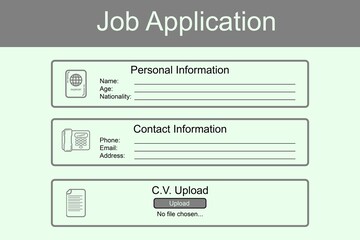 Digitally composite image of Job Application