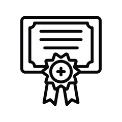 Medical Certificate line icon , vector, pixel perfect, illustrator file 
