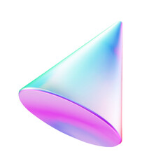 Abstract holographic geometric cone. 3D realistic geometric object. Vector illustration