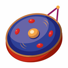 vector illustration of a red and yellow paint brush