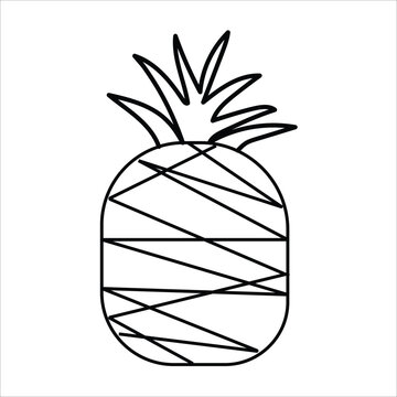 Fresh Pineapple Fruit icon illustration