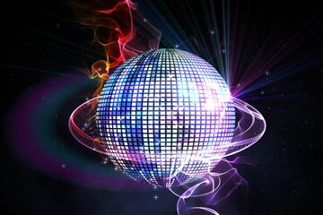 Digitally generated shiny disco ball