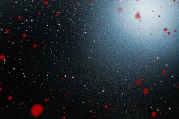 Abstract cosmic vector design is showing white star particles, red blotches and bluish-white glow