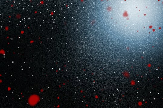 Naklejki Abstract cosmic vector design is showing white star particles, red blotches and bluish-white glow