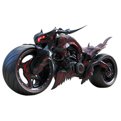 Futuristic Black Motorcycle Red Accents Dark Design Powerful Machine,
