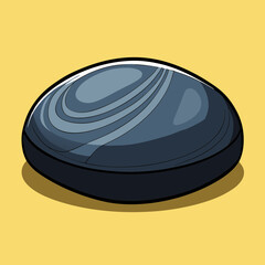 Striking Cartoon of a Polished Decorative Stone with Swirling Bands Design