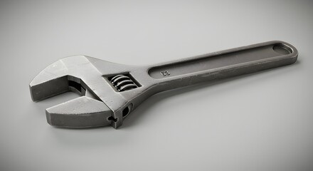 Fototapeta premium Adjustable Wrench 3D Render: High-Resolution Tool Image for Industrial Design