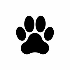 Paw Print Illustration A Simple and Iconic Representation of Animal Tracks in Black and White Digital Art