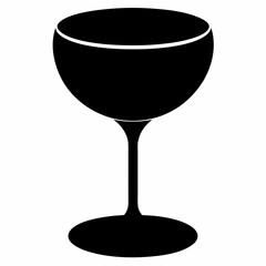 Elegant Silhouette of a Coupe Glass A Timeless Design for Cocktails and Celebrations A Stylish Drinkware Illustration
