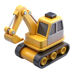 excavator isolated on white 3d render