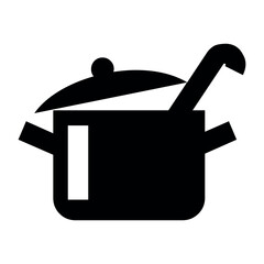 Illustration of stockpot cooking pot with ladle kitchenware vector illustration for culinary and recipe designs use 100 vector