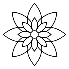 Serene Cosmic Blossom Mandala – Digital Line Art