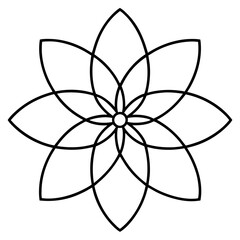 Serene Cosmic Blossom Mandala – Digital Line Art