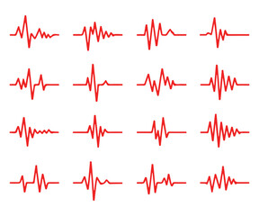Heart Pulse ECG Clipart Bundle