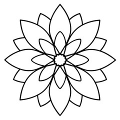 Serene Cosmic Blossom Mandala – Digital Line Art