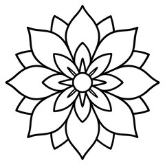 Serene Cosmic Blossom Mandala – Digital Line Art