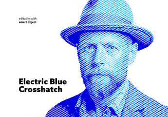 Electric Blue Crosshatch Effect