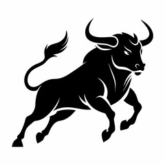 Silhouette vector illustration of a bull