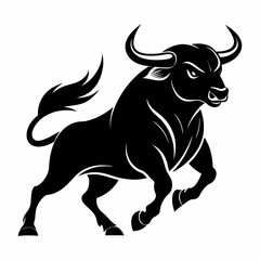 Silhouette vector illustration of a bull