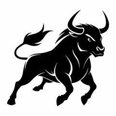 Silhouette vector illustration of a bull