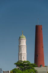 St. Vincent de Paul Church and baltimore phoenix shot tower in maryland