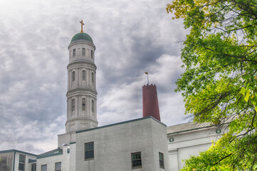 St. Vincent de Paul Church and baltimore phoenix shot tower in maryland